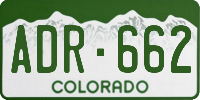 CO license plate ADR662