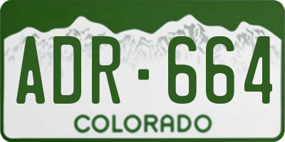 CO license plate ADR664