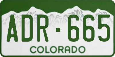 CO license plate ADR665