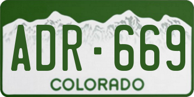 CO license plate ADR669