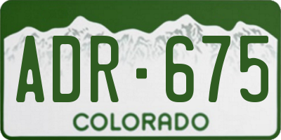 CO license plate ADR675