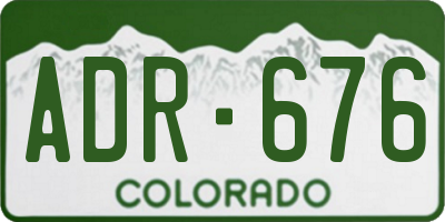CO license plate ADR676