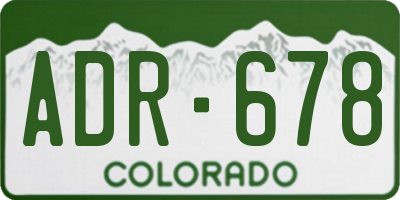 CO license plate ADR678