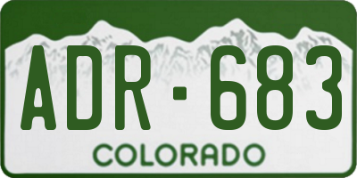 CO license plate ADR683