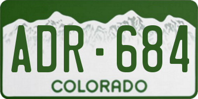 CO license plate ADR684
