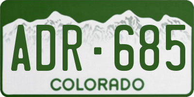 CO license plate ADR685