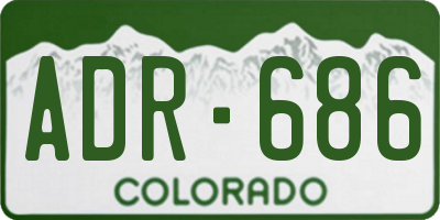 CO license plate ADR686