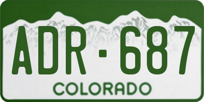 CO license plate ADR687