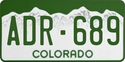CO license plate ADR689