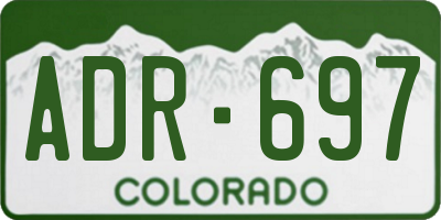 CO license plate ADR697
