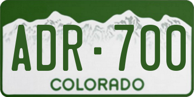 CO license plate ADR700