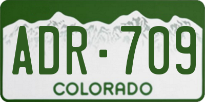 CO license plate ADR709