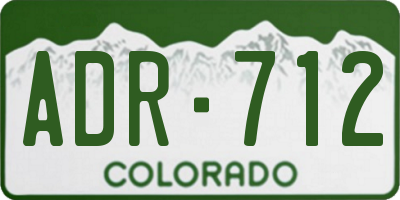CO license plate ADR712