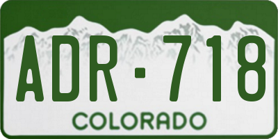 CO license plate ADR718