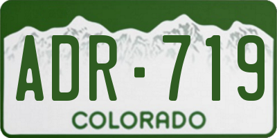CO license plate ADR719