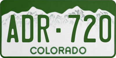 CO license plate ADR720