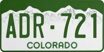 CO license plate ADR721