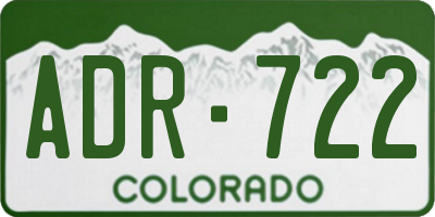 CO license plate ADR722