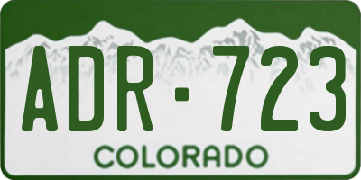 CO license plate ADR723
