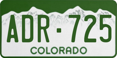 CO license plate ADR725