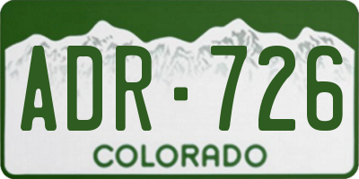 CO license plate ADR726