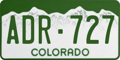 CO license plate ADR727