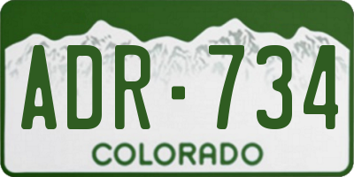 CO license plate ADR734