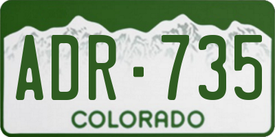 CO license plate ADR735