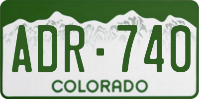 CO license plate ADR740