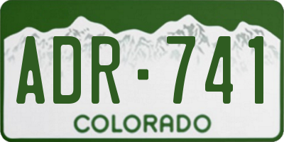 CO license plate ADR741