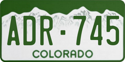 CO license plate ADR745