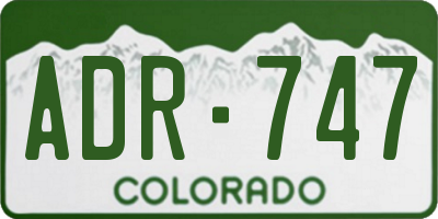 CO license plate ADR747