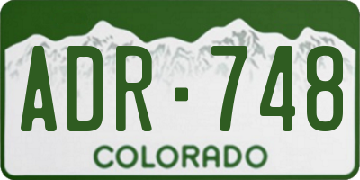 CO license plate ADR748