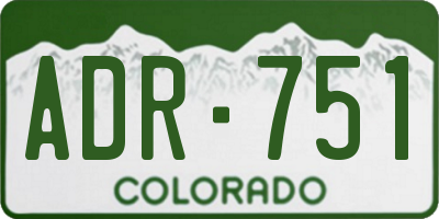 CO license plate ADR751
