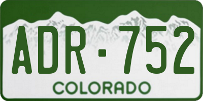 CO license plate ADR752