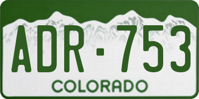 CO license plate ADR753