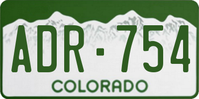 CO license plate ADR754