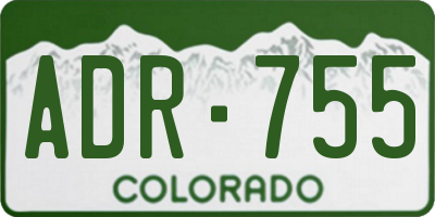 CO license plate ADR755