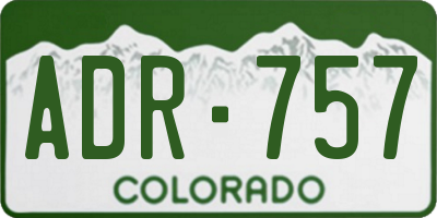CO license plate ADR757