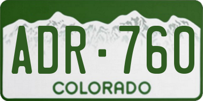 CO license plate ADR760