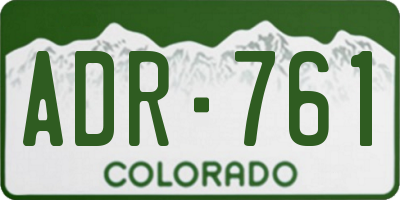 CO license plate ADR761