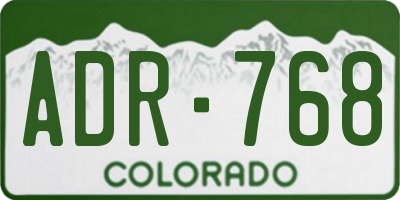 CO license plate ADR768