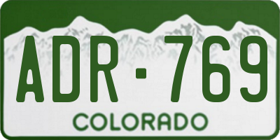 CO license plate ADR769