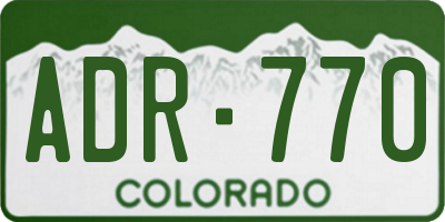 CO license plate ADR770