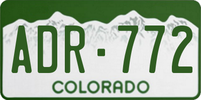CO license plate ADR772