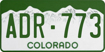 CO license plate ADR773