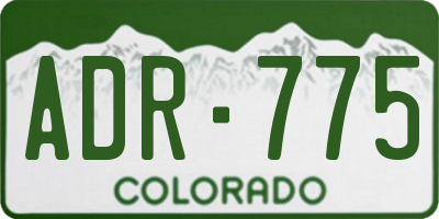 CO license plate ADR775