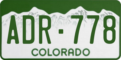 CO license plate ADR778