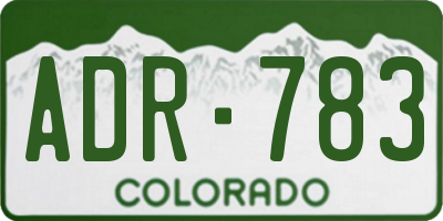 CO license plate ADR783
