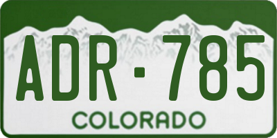 CO license plate ADR785
